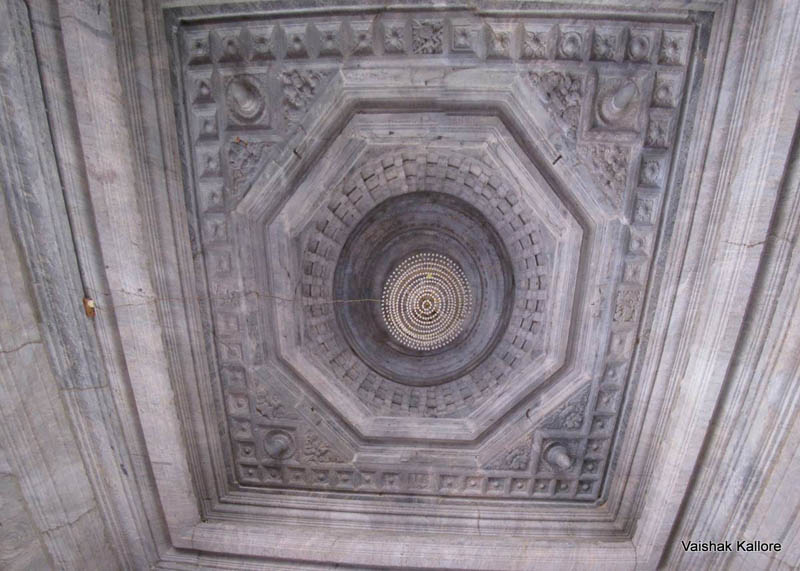 The art work on the ceiling