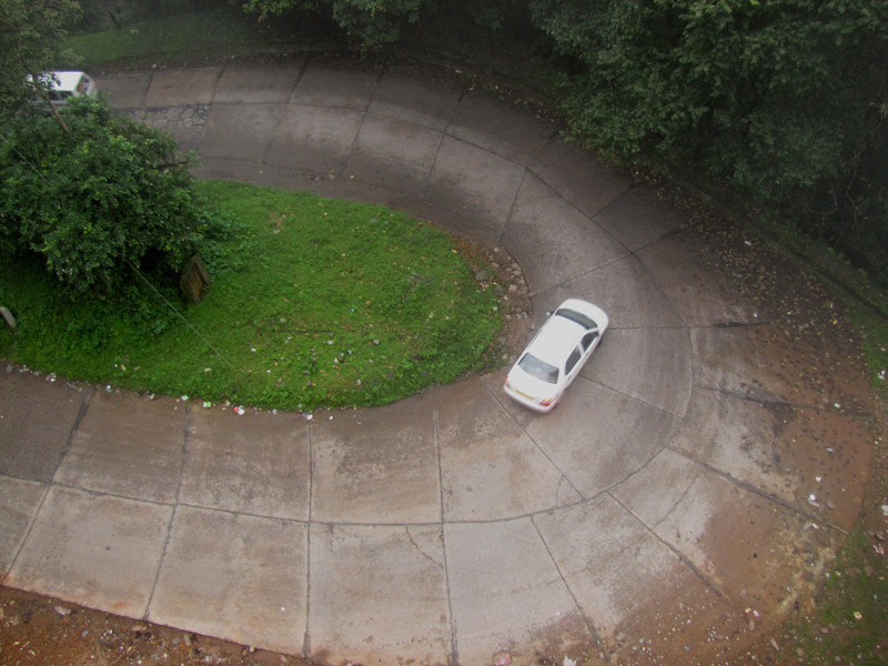 Aerial view of a hairpin bend from Sunset view point