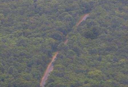 The only part of road visible from top