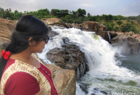 Dilna watching Chunchanakatte water falls